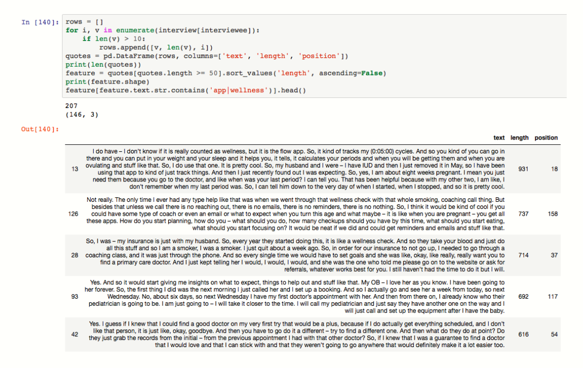 Count Length Output for each finding