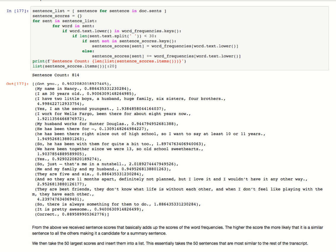 Image of Spacy extraction summary