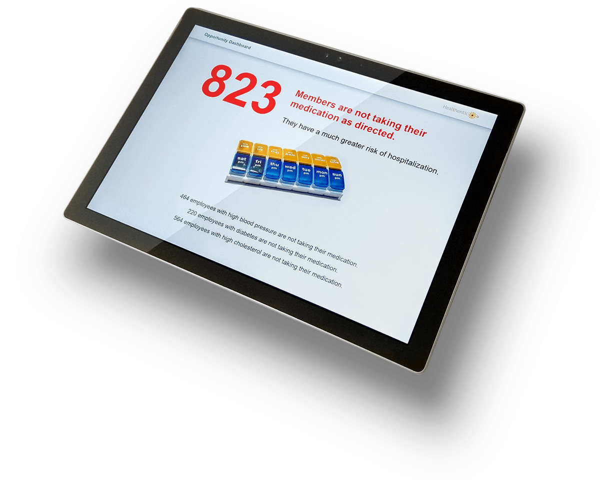 Image of a high-risk patient report on a tablet.